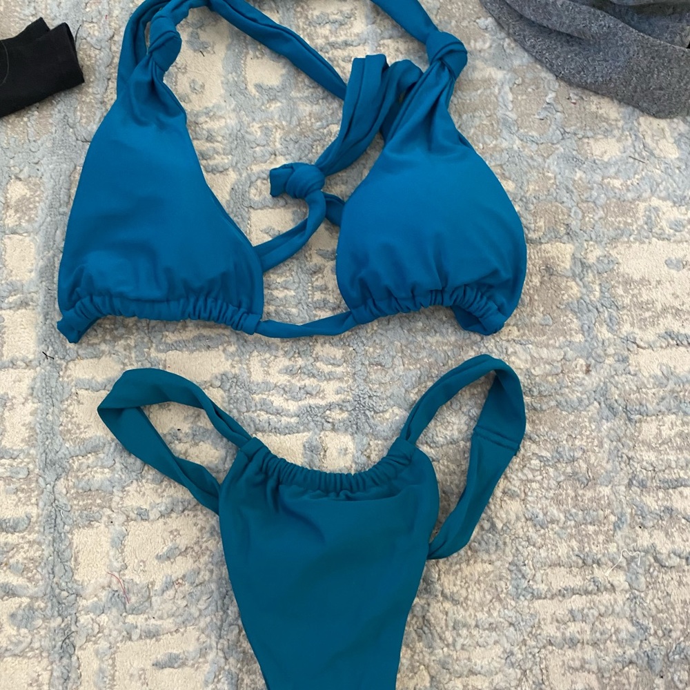 Blue triangle bikini